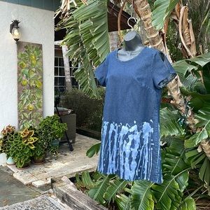 tie-dye bleach, denim, mini dress